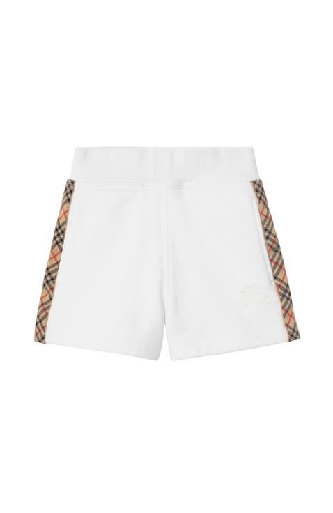 Girls' Check Trim Cotton Shorts