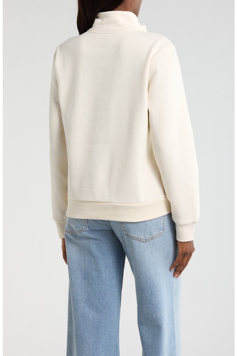 Evolution Simple Dome Cotton Blend Quarter Zip Sweatshirt, Alternate, color, WHITE DUNE