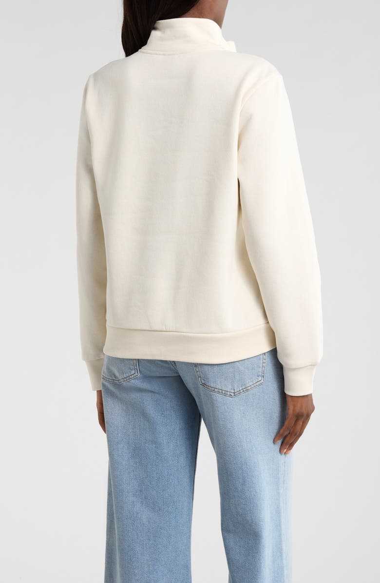 The North Face Evolution Simple Dome Cotton Blend Quarter Zip Sweatshirt, Alternate, color, White Dune