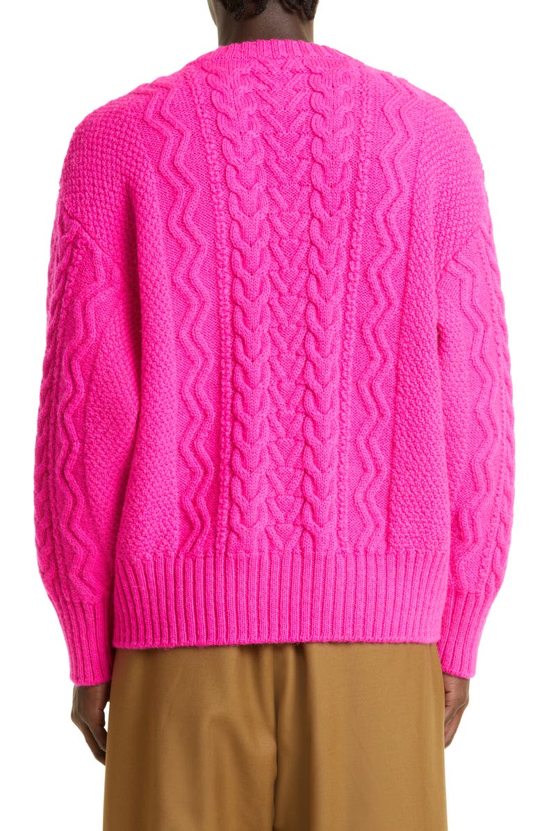 Undercover Cable Knit Crewneck Wool Sweater | Nordstrom
