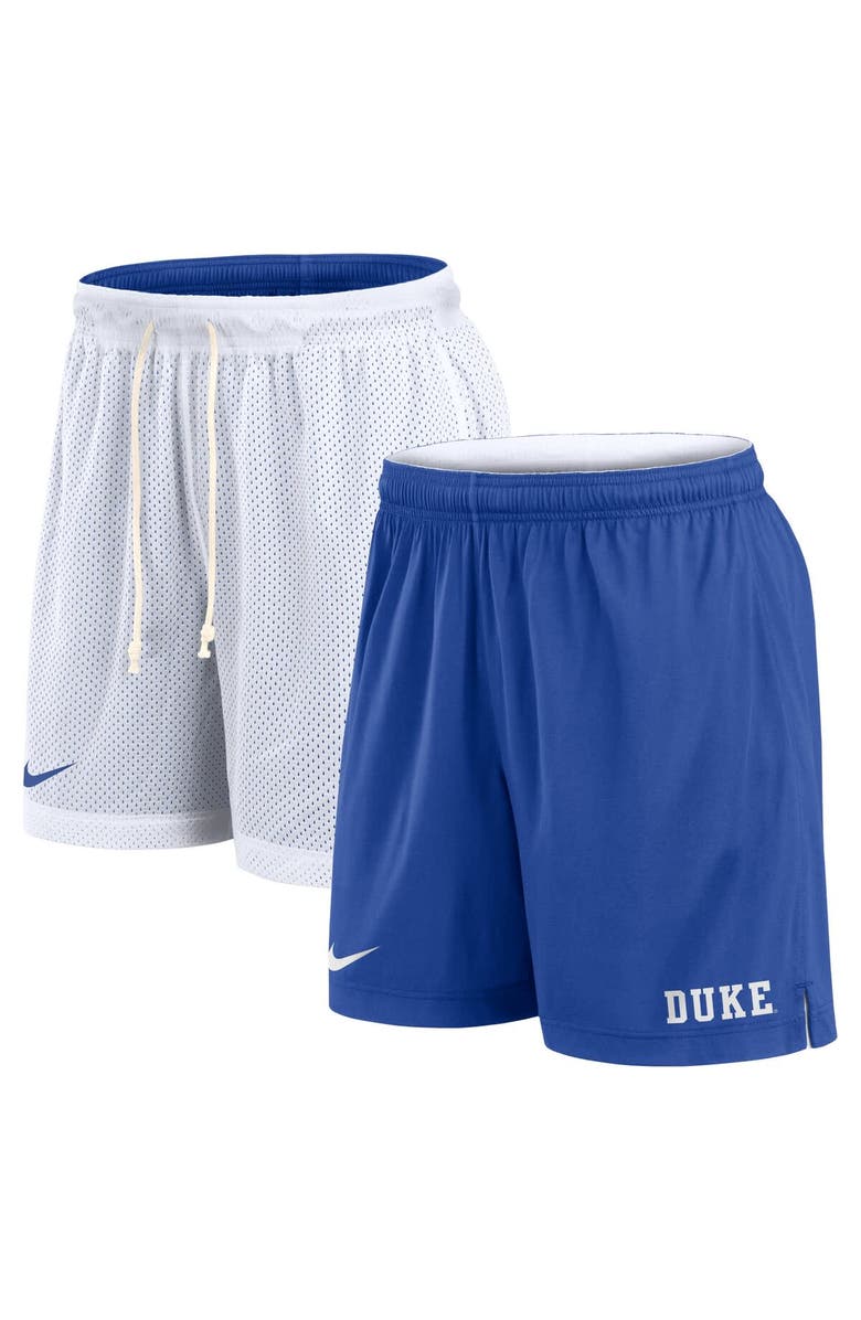 Nike Men's Nike White/Royal Duke Blue Devils Primetime Reversible Performance Shorts, Main, color, White