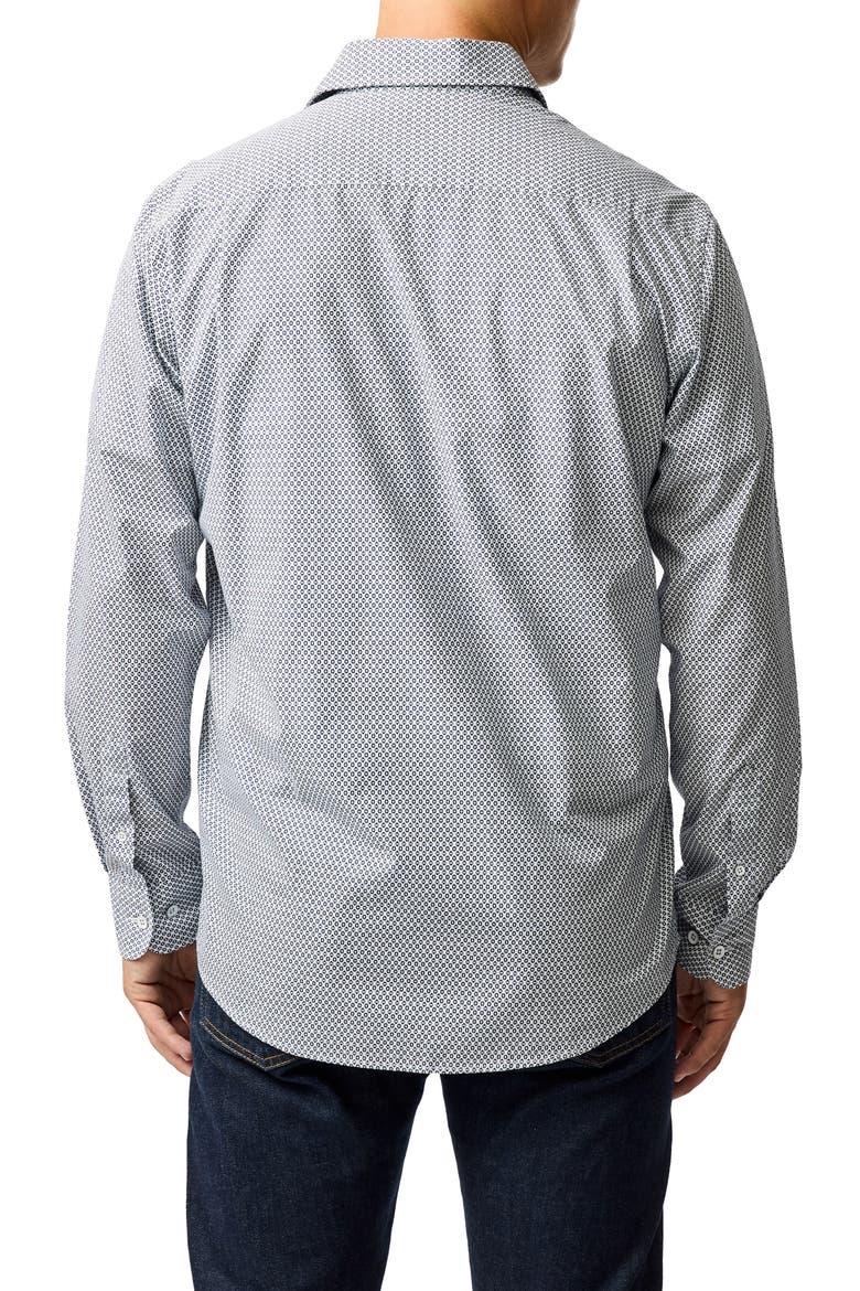 Wiltshire Original Fit Microprint Organic Cotton Button-Up Shirt, Alternate, color, PORCELAIN