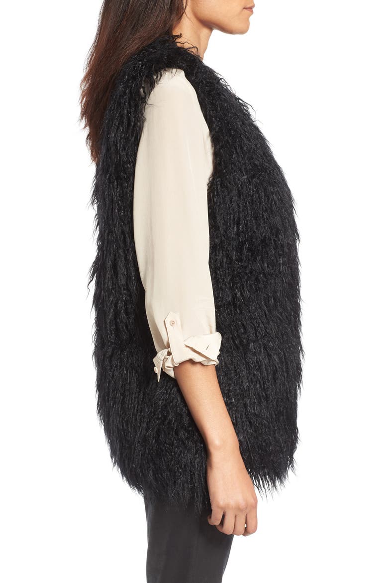Faux Fur Vest, Alternate, color, BLACK COMBO
