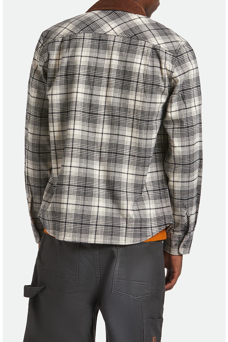 Builder's Bowery Standard Fit Plaid Flannel Water Repellent Snap-Up Shirt, Alternate, color, OFF WHITE/ BLACK