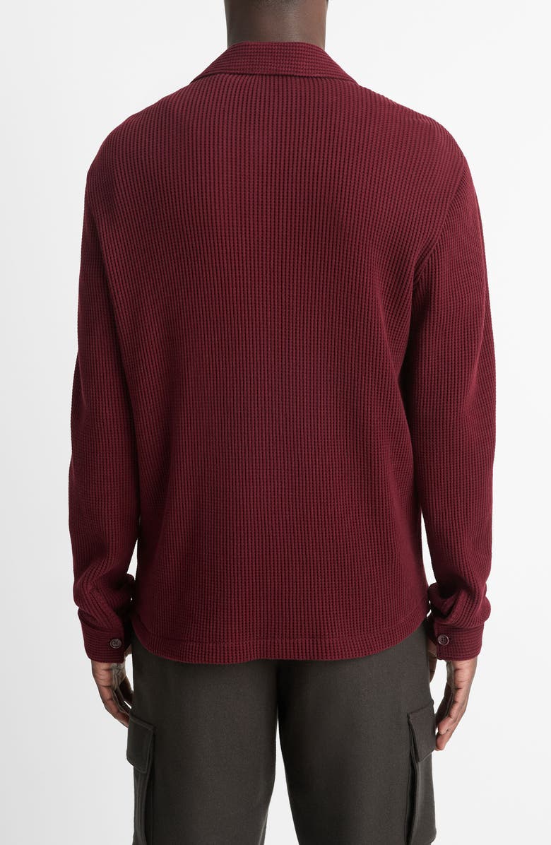 Vince Chunky Waffle Stitch Button-Up Shirt, Alternate, color, Dark Malbec