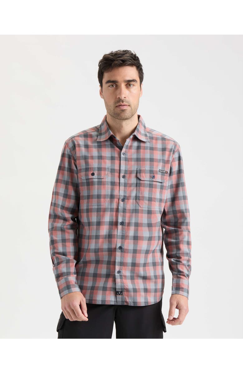 Salt Life Hammer SLX Performance Flannel Shirt, Main, color, Ebony
