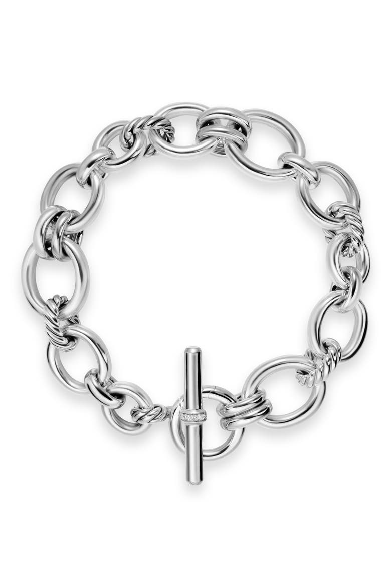 Mercer® Chain Bracelet in Sterling Silver with Diamonds, 8mm, Alternate, color, DIAMOND/ SILVER