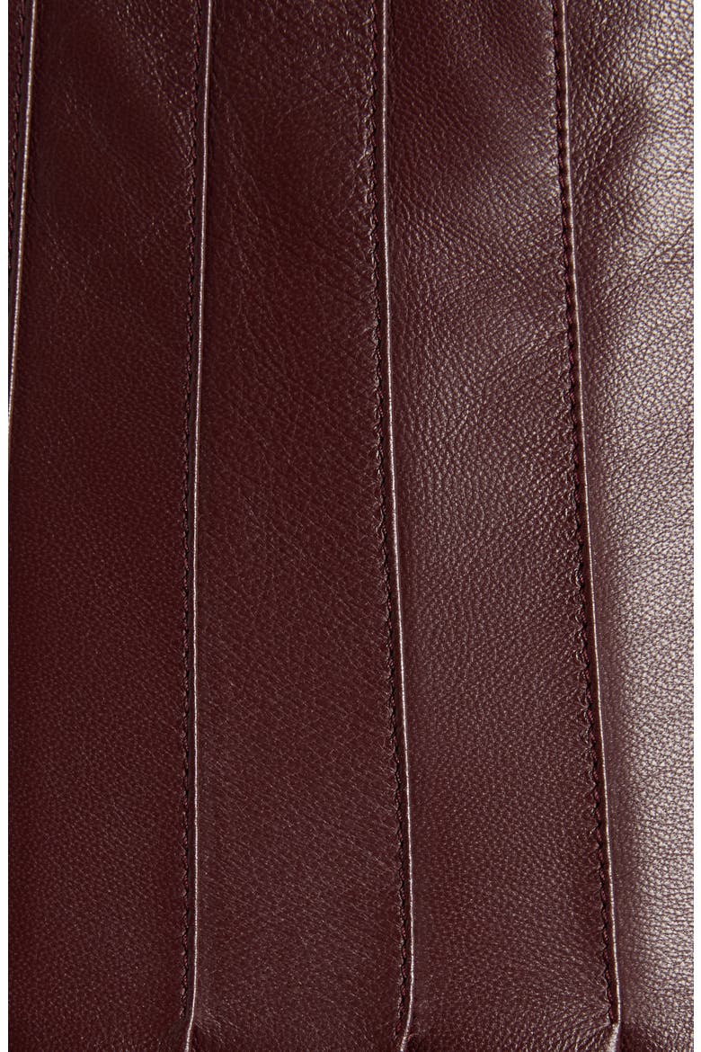 Pleated Leather Miniskirt, Alternate, color, LACQUER