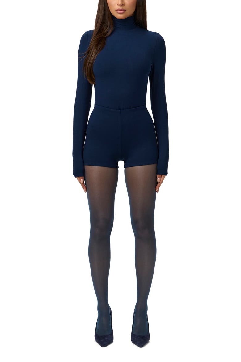 Butter Scoop Waist Hot Shorts, Alternate, color, NAVY BLUE