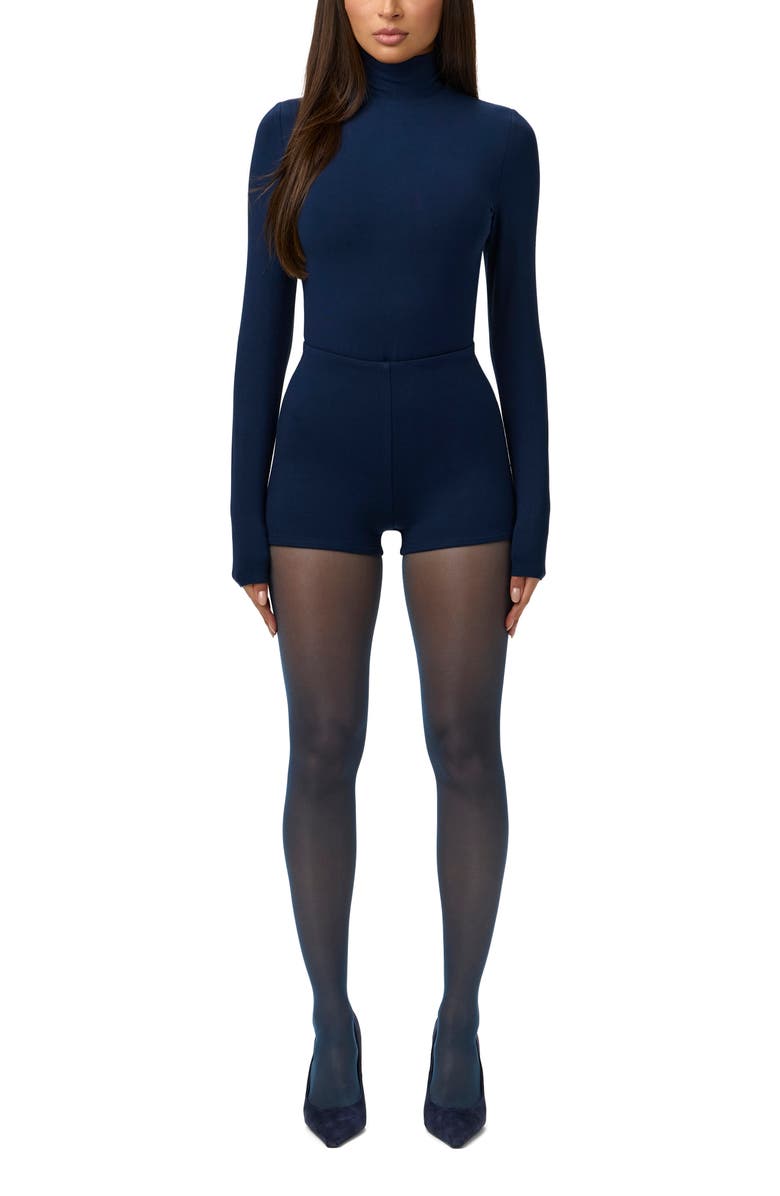 Naked Wardrobe Butter Scoop Waist Hot Shorts, Alternate, color, Navy Blue