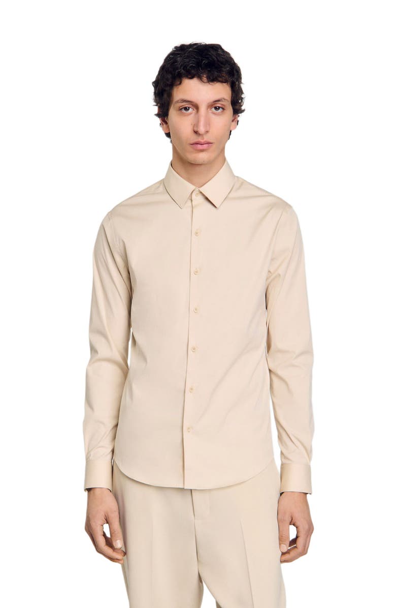 SANDRO Plain shirt, Main, color, Oats