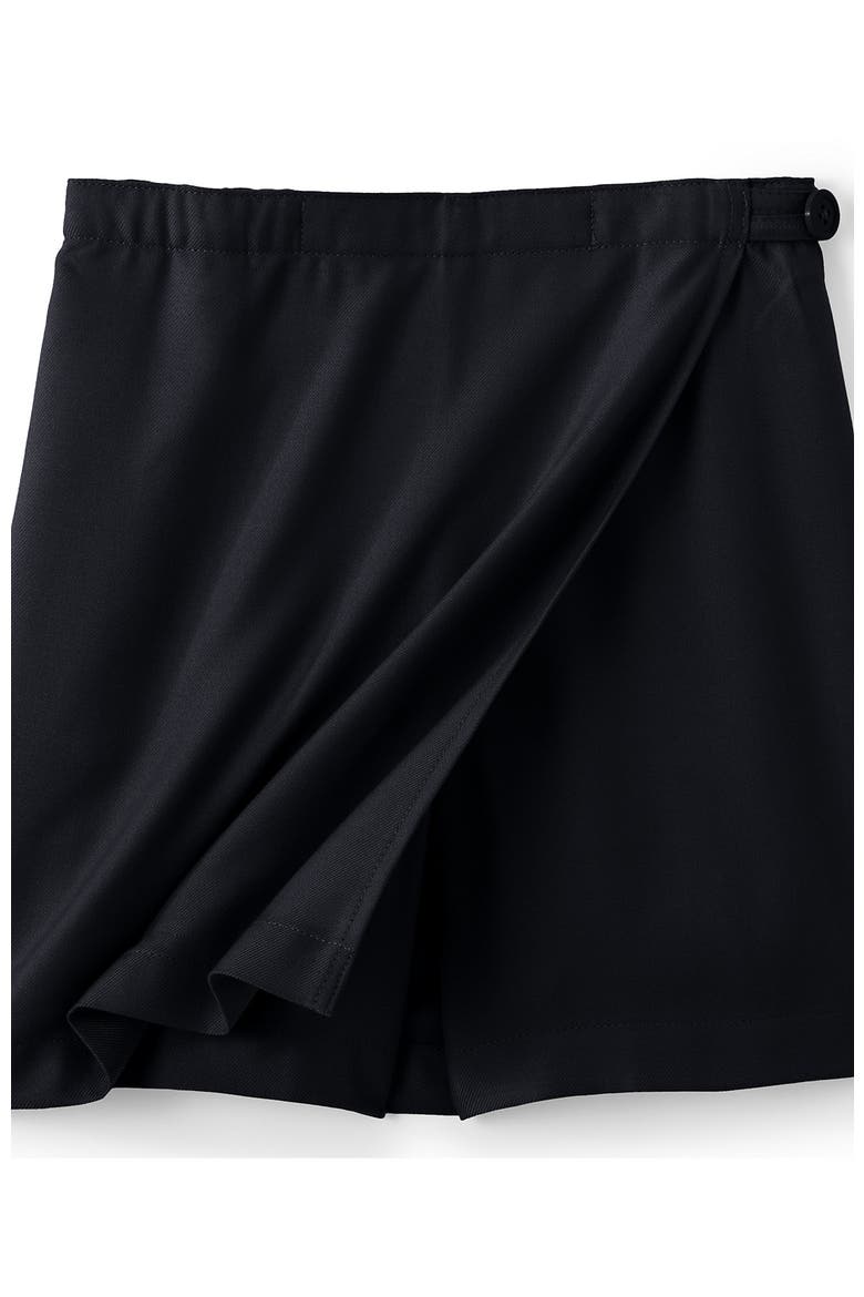 School Uniform Girls Solid A Line Tab Skort Top of Knee, Alternate, color, Black