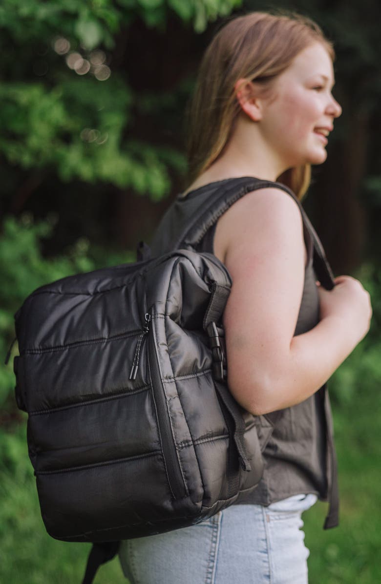 Picnic Time Everyday Quilted Washable Insulated Cooler Backpack, Alternate, color, Obsidian Black
