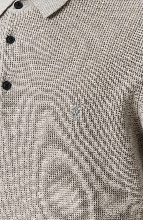 Allsaints Aspen Long Sleeve Polo Sweater In Gray