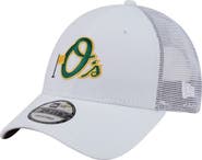 New Era Men's New Era White Baltimore Orioles Flag 9FORTY Trucker Adjustable Hat