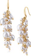 JARDIN Cascading Imitation Pearl Cluster Drop Earrings