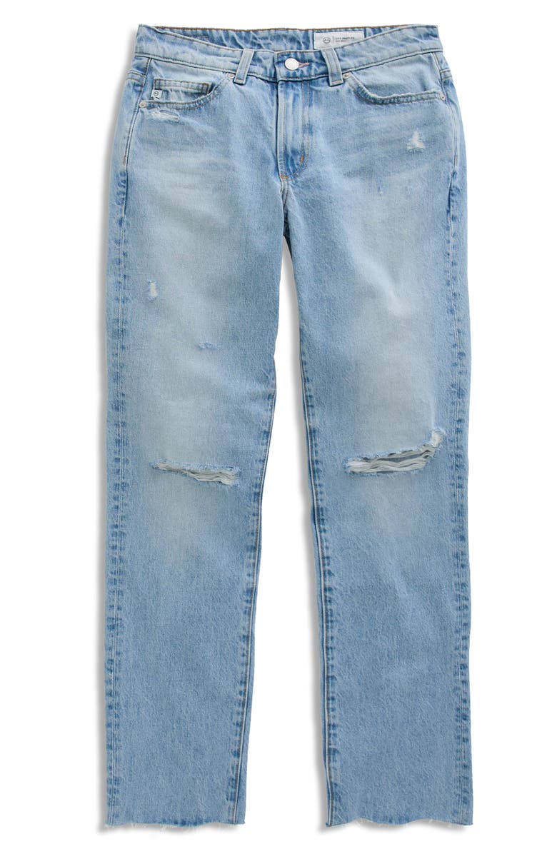 AG Sandra Ripped Low Rise Slim Straight Leg Jeans, Alternate, color, Soft Focus Destructed