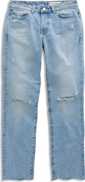 AG Sandra Ripped Low Rise Slim Straight Leg Jeans