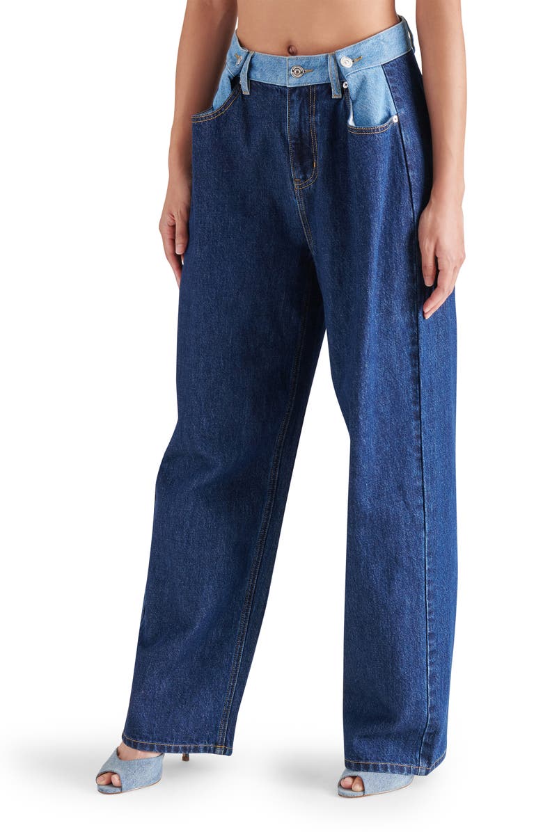 Steve Madden Emeric High Waist Two Tone Jeans, Alternate, color,