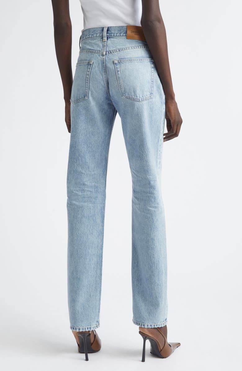 Saint Laurent Relaxed Straight Leg Jeans, Alternate, color, 
