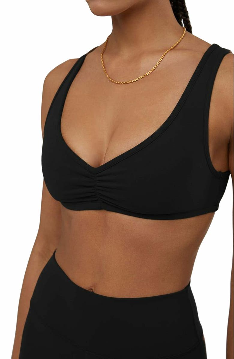 WeWoreWhat Ruched Scoop Neck Bra, Alternate, color,