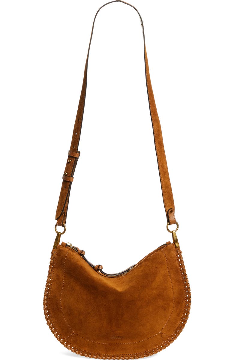 Isabel Marant Oskan Soft Zipped Shoulder Bag, Alternate, color, Cognac