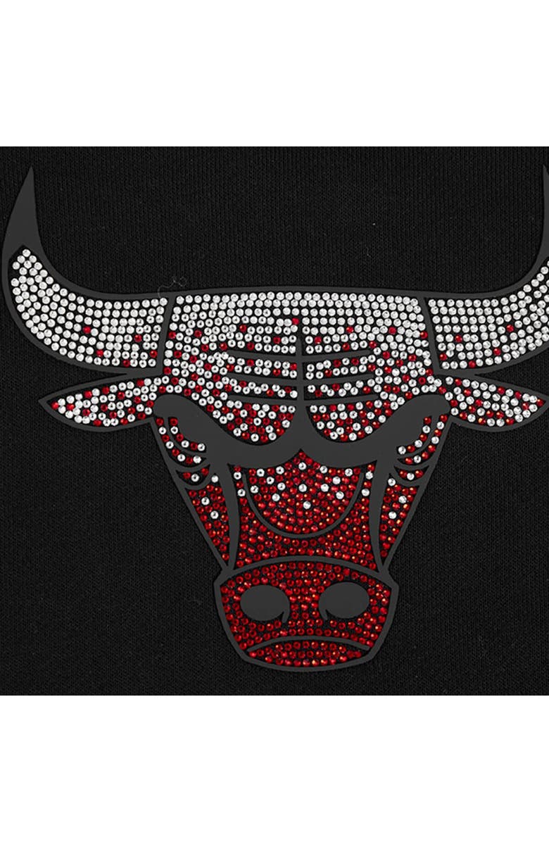 PRO STANDARD Women's Pro Standard Black Chicago Bulls Jewels Cropped Pullover Hoodie, Alternate, color, Black