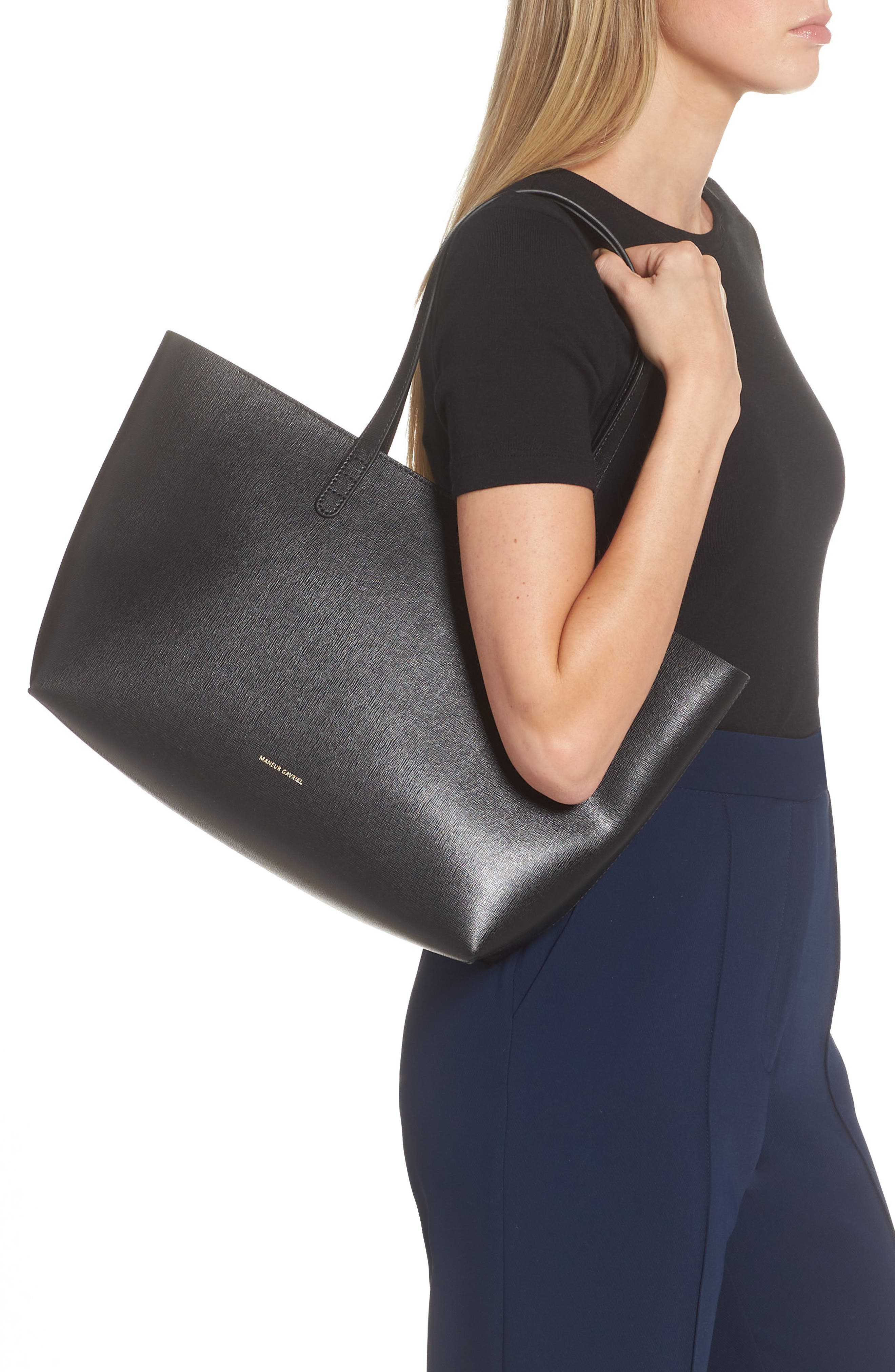 Mansur Gavriel Small Leather Zip Tote, Alternate, color, 