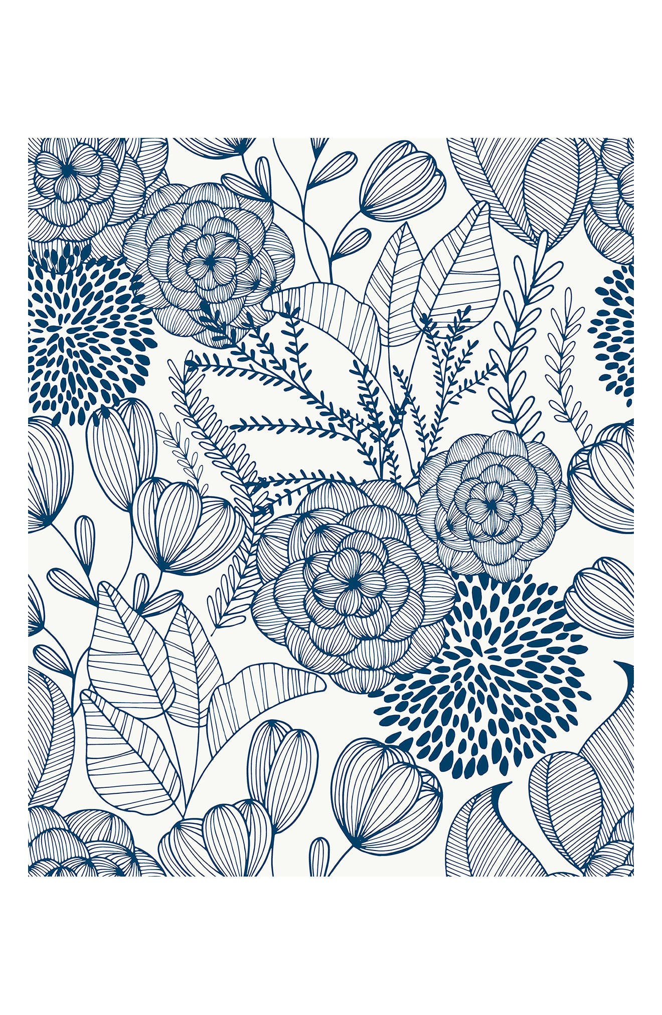 Wallpops Navy Secret Garden Peel & Stick Wallpaper