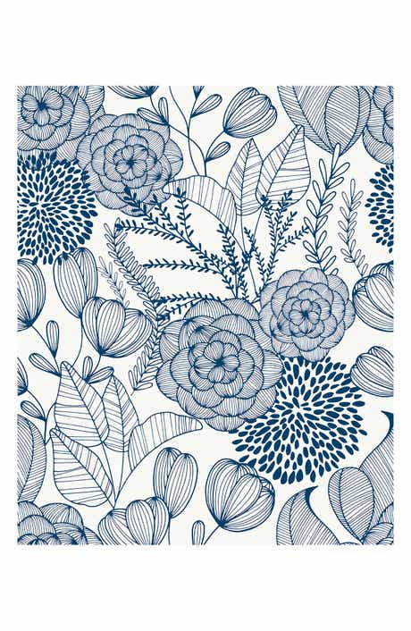 Wallpops Navy Secret Garden Peel & Stick Wallpaper