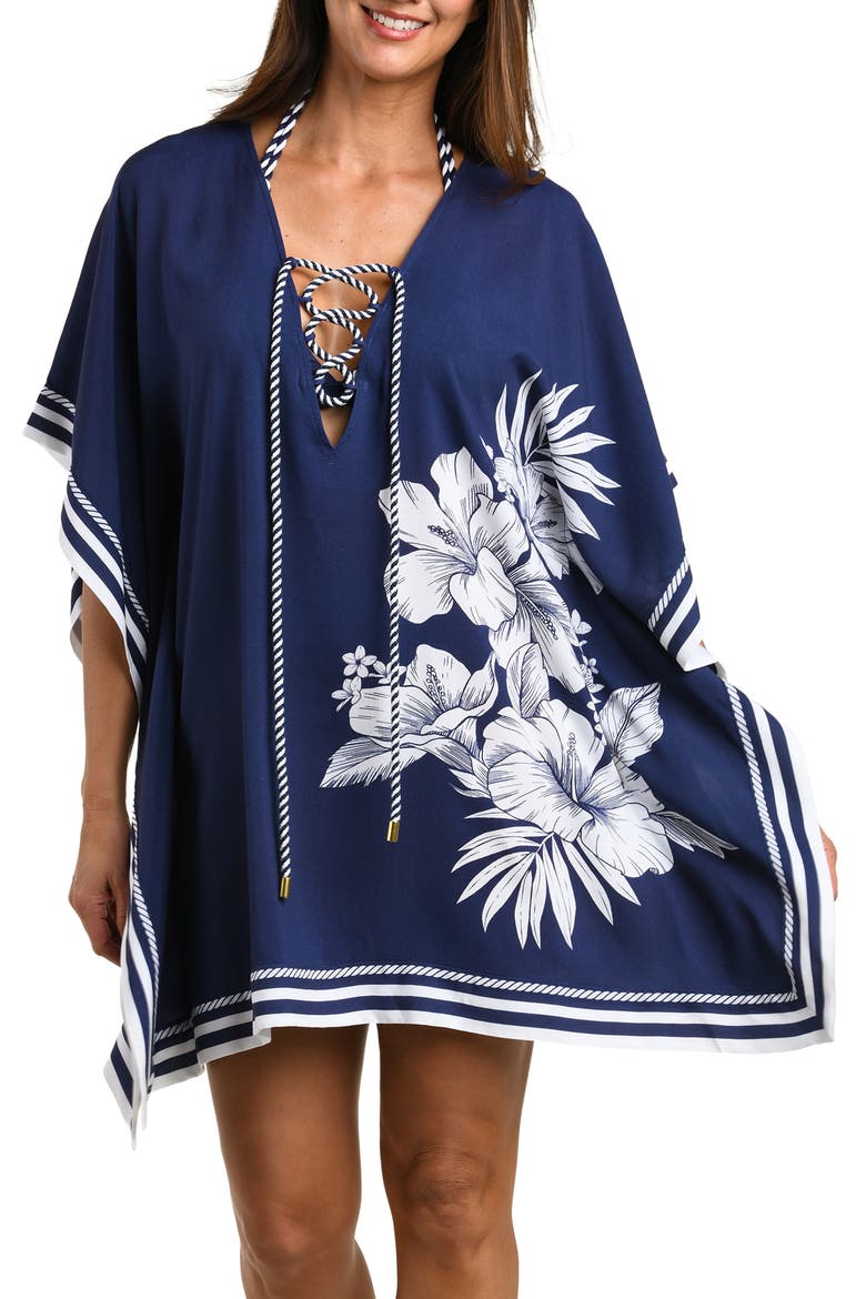 Mariner Cover-Up Caftan, Main, color, INDIGO