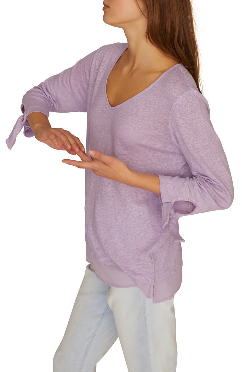 Sanctuary Sylvie Tiered Hem Linen Tee, Alternate, color, 