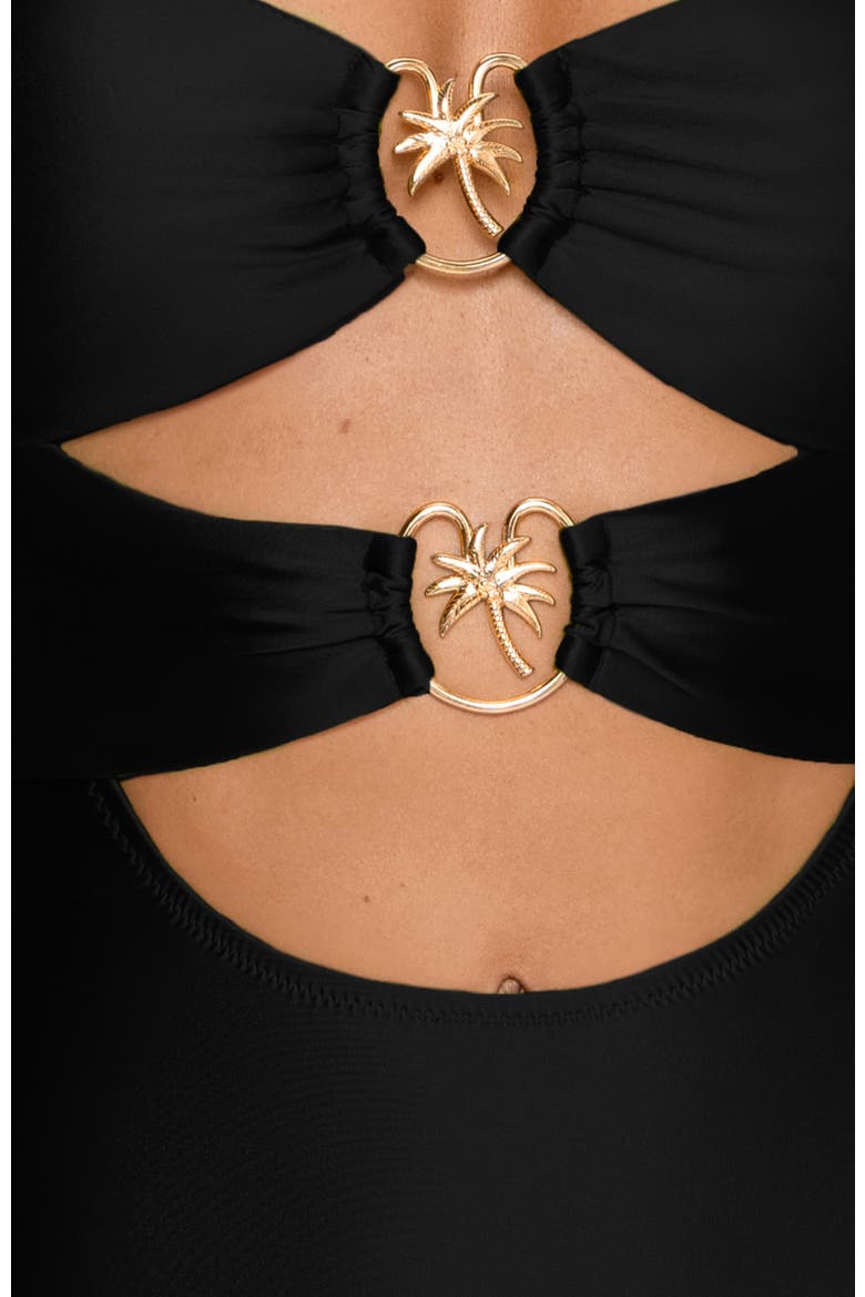 Midnight Glam Detachable Halter Monokini, Alternate, color, Black