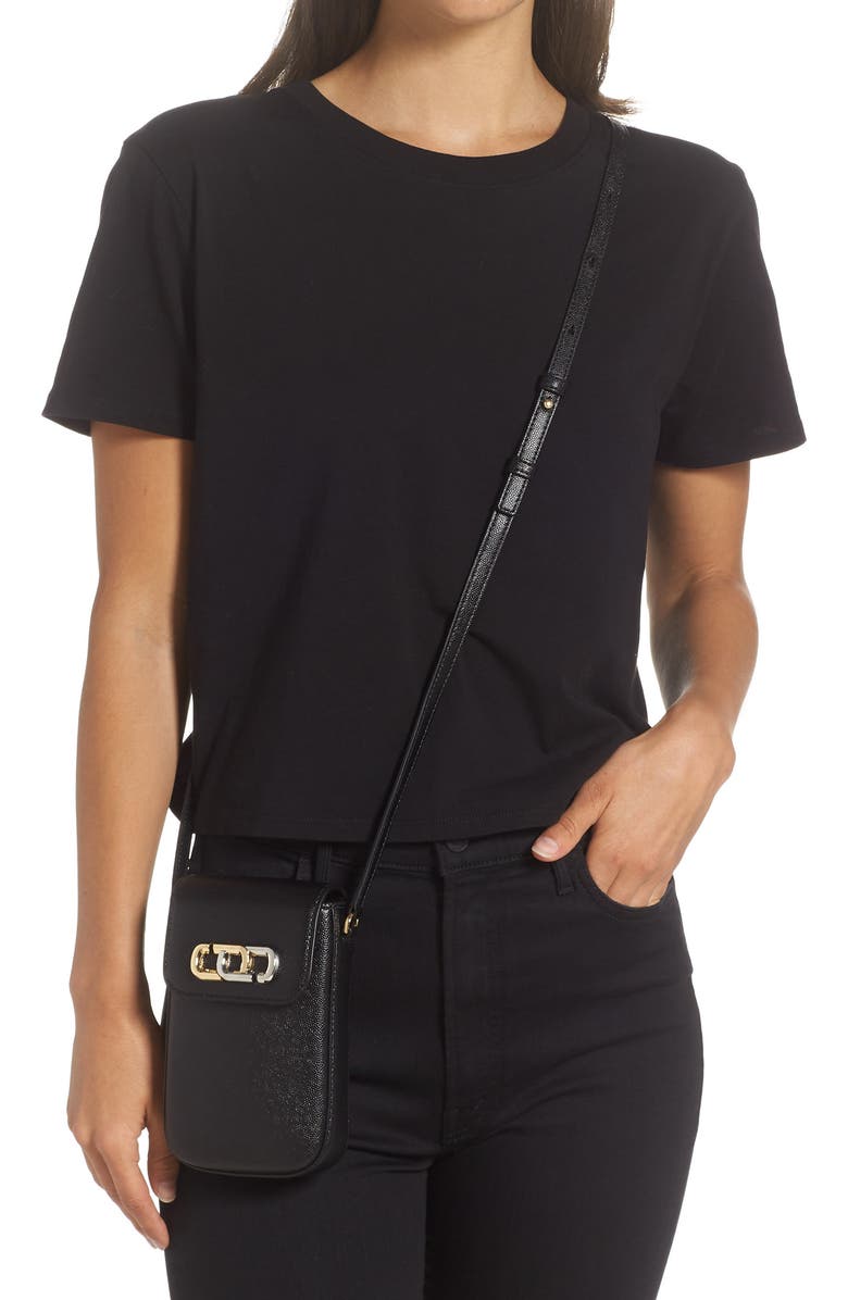 Marc Jacobs Logo Leather Phone Crossbody Bag, Alternate, color,
