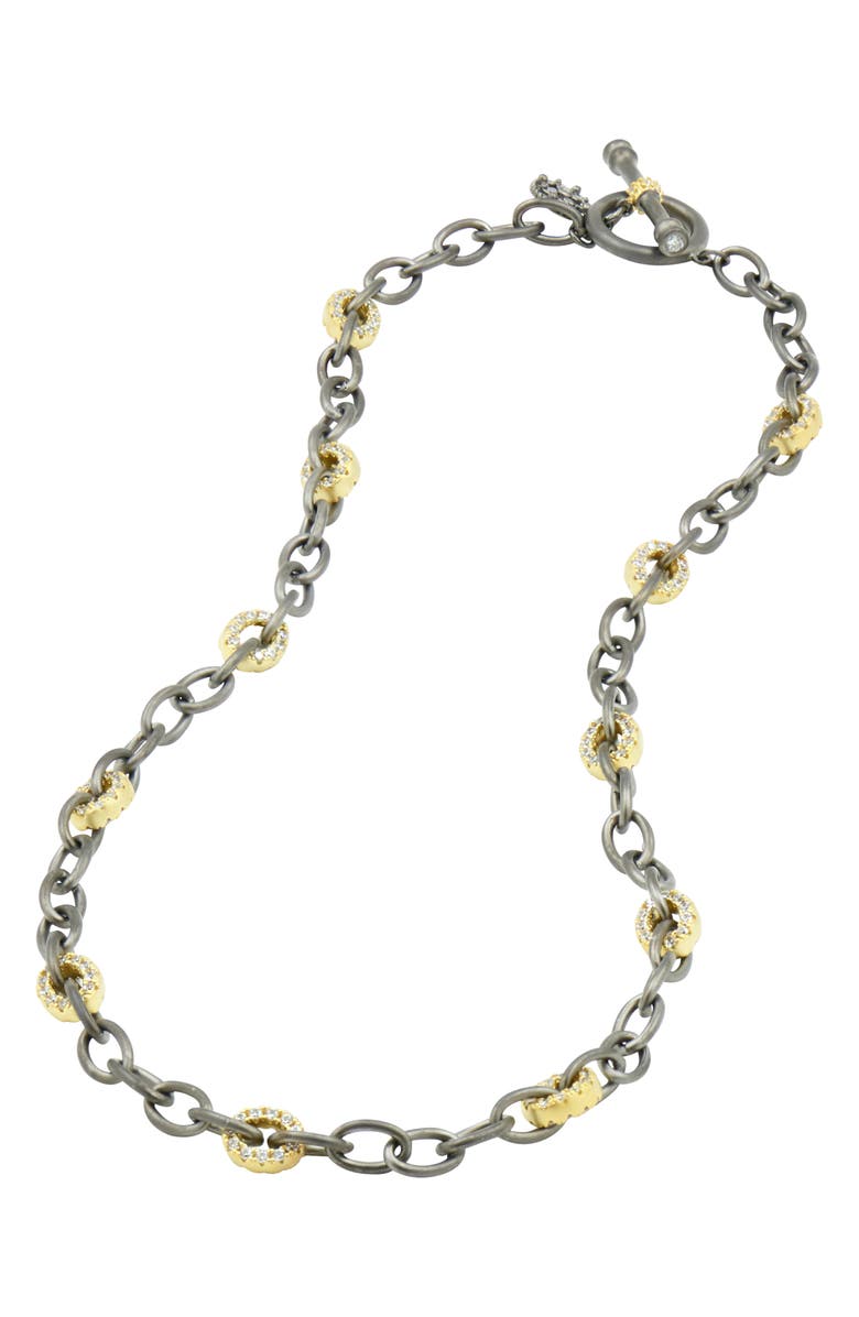 FREIDA ROTHMAN Cubic Zirconia Pavé Link Chain Necklace, Main, color,