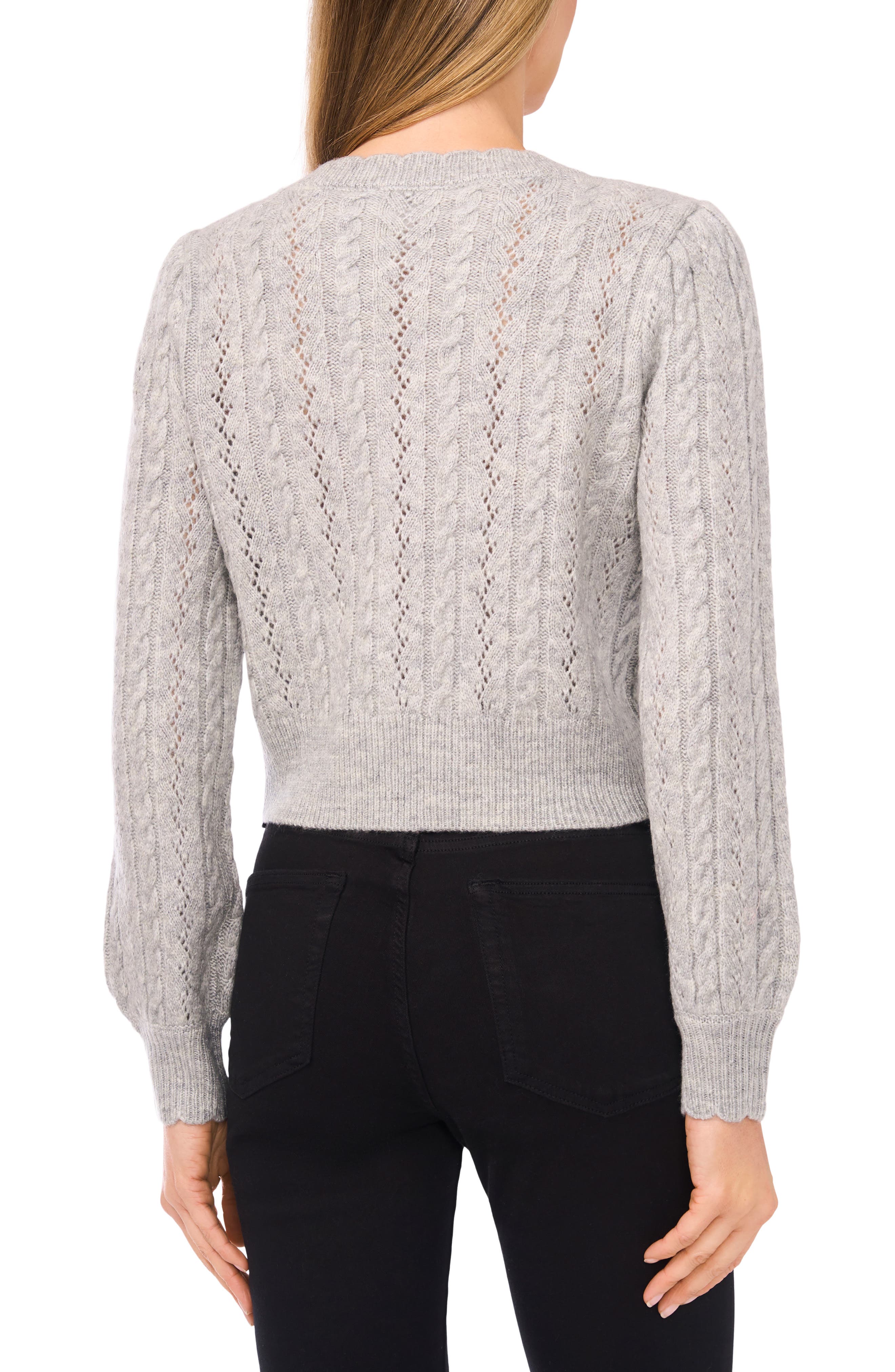 Heart Button Pointell Cardigan - image 4