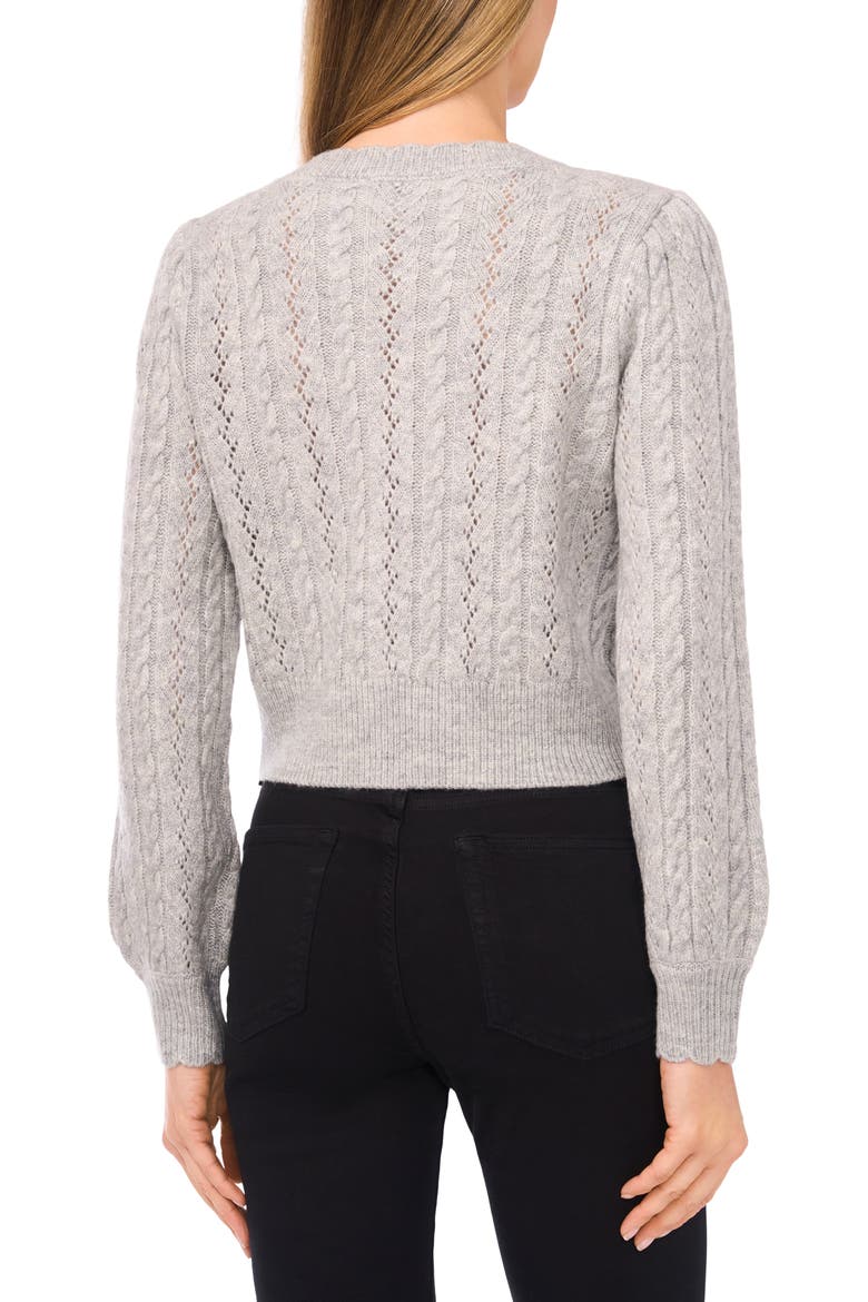 Heart Button Pointell Cardigan, Alternate, color, LIGHT HEATHER GREY