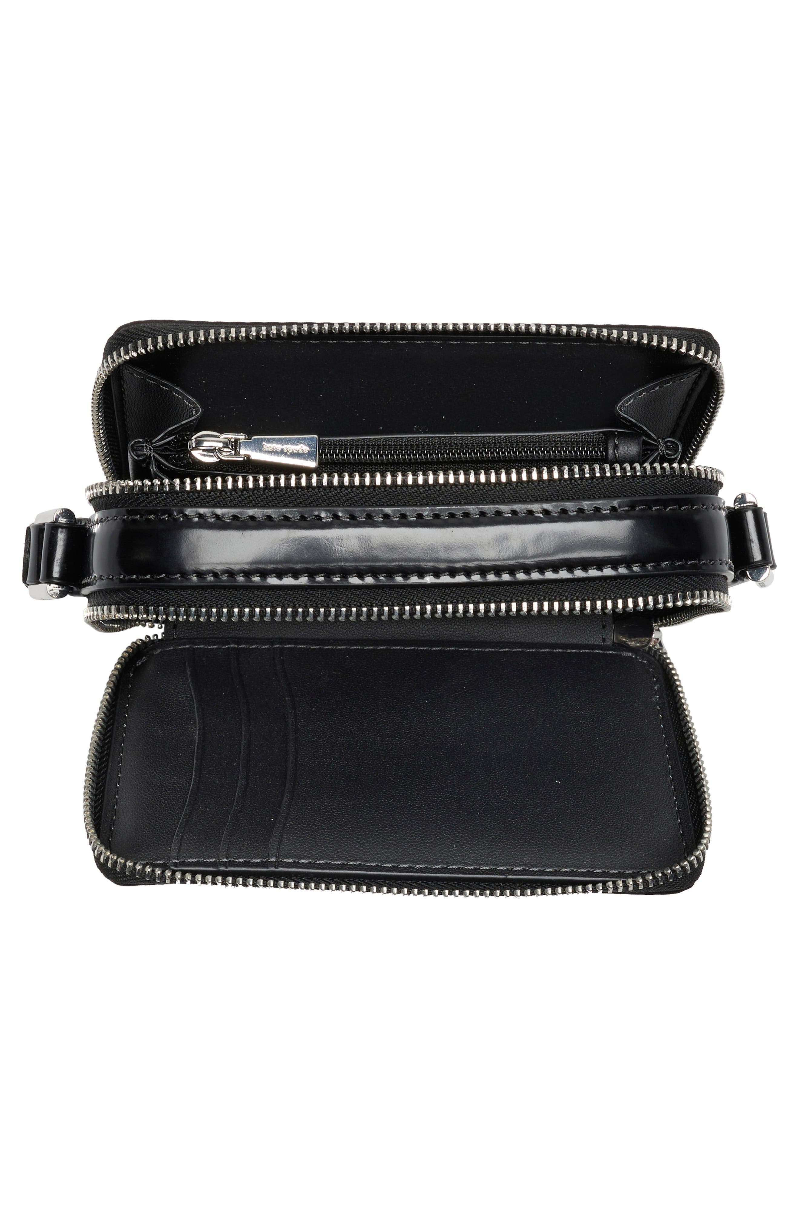 Kate Spade New York zip micro crossbody bag, Alternate, color, Black