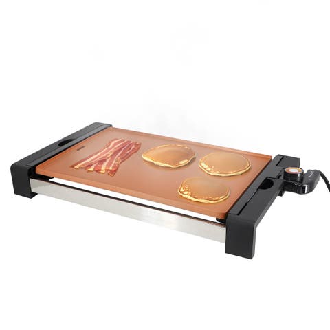 21.63 Inch Copper Electric Grill with Non-Stick Coating