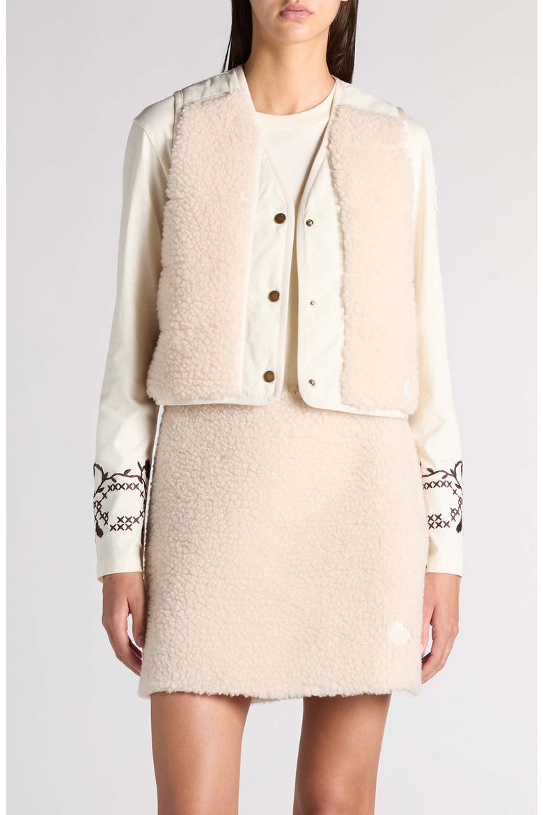 Faux Shearling Vest, Main, color, WHITE