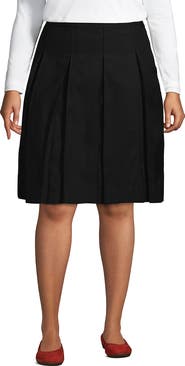 Lands' End School Uniform Solid Box Pleat Skirt Top of Knee
