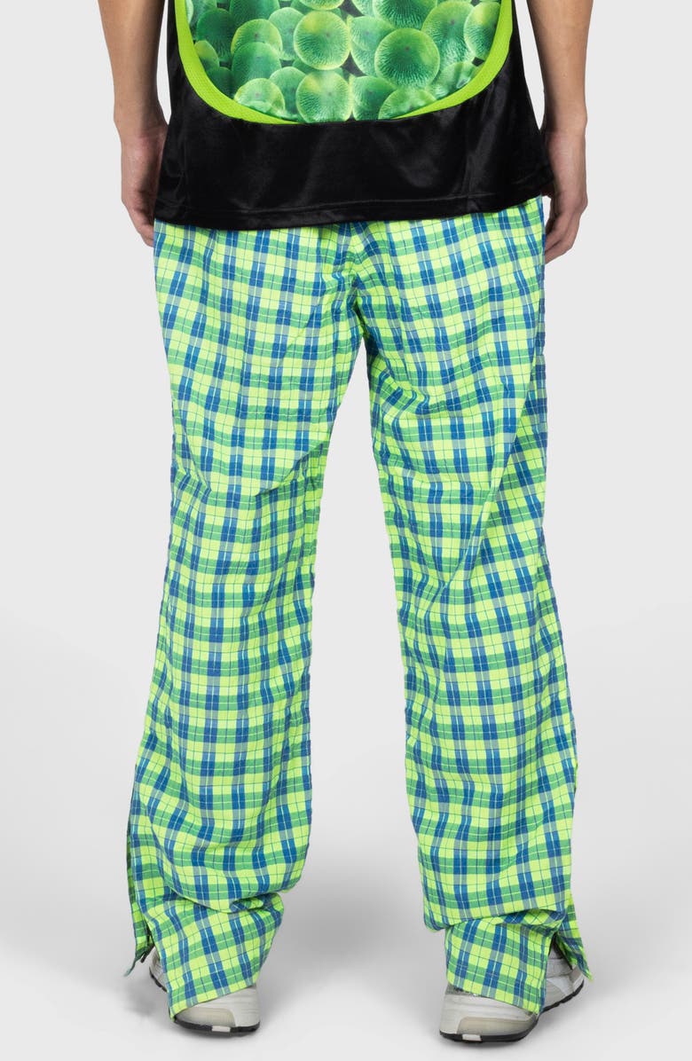 PLEASURES x Boiler Room Practice Plaid Track Pants, Alternate, color, Neon