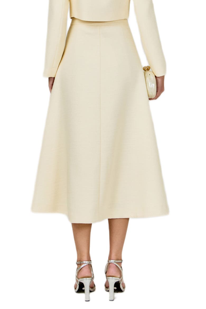 A-Line Tweed Midi Skirt, Alternate, color, BUTTER