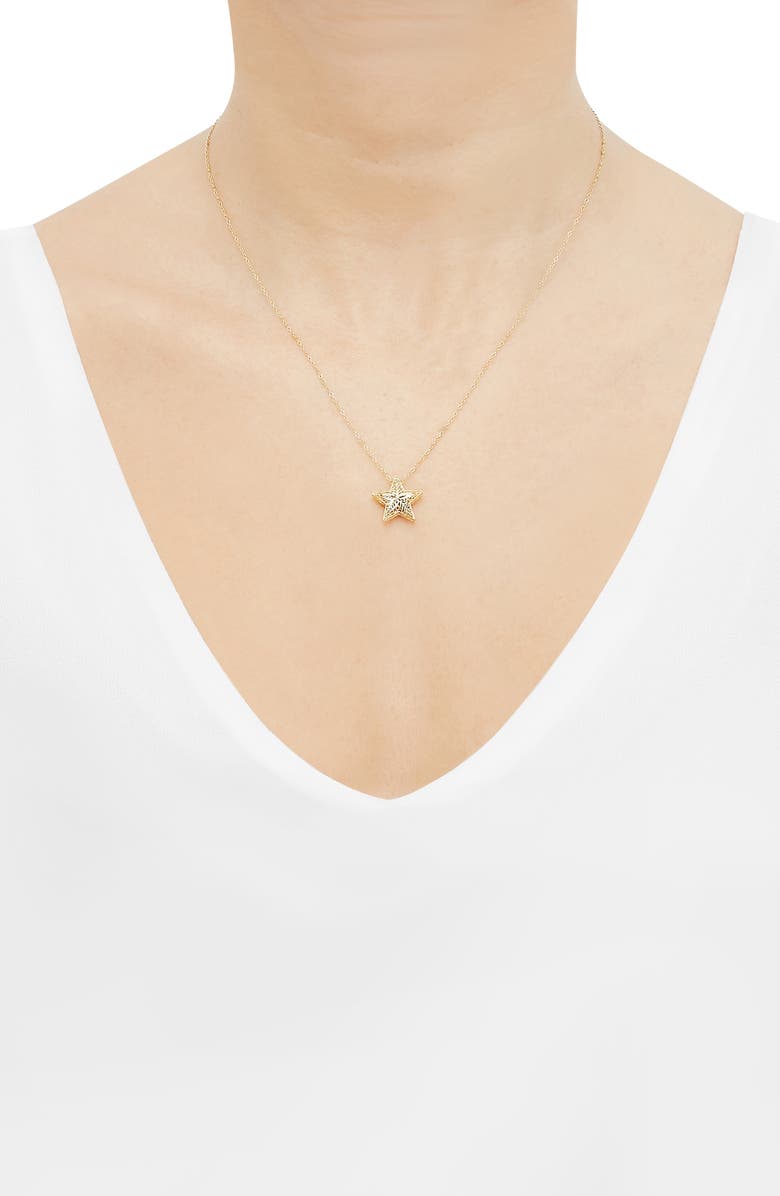 Frankie & Zoe 3D Hollow Star Pendant Necklace, Alternate, color, Yellow Gold