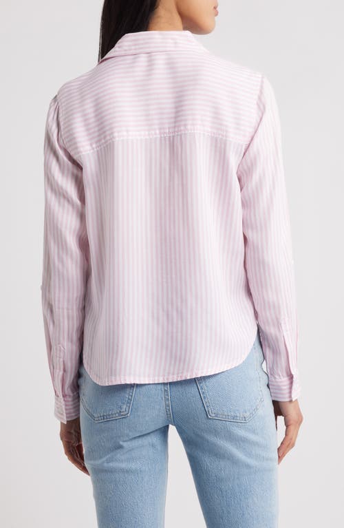 Beachlunchlounge Fallon Crop Button-up Shirt In Pink