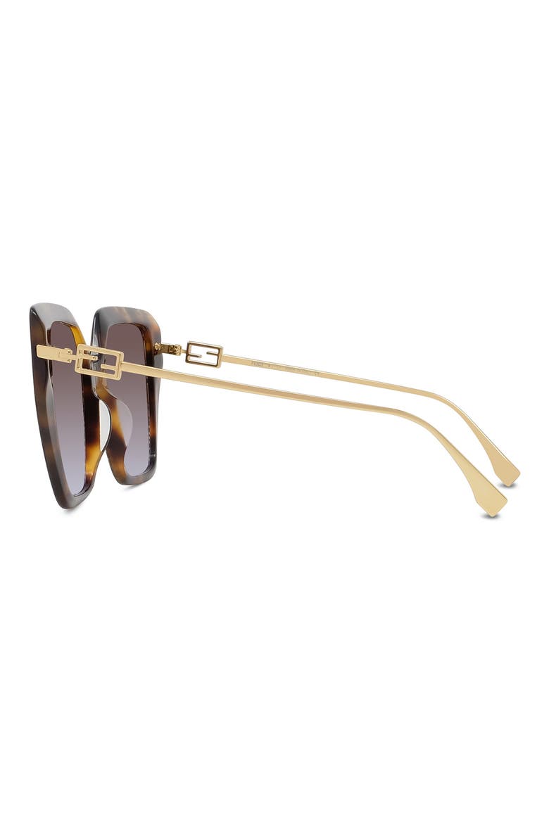 'Fendi Baguette 55mm Butterfly Sunglasses, Alternate, color, HAVANA / GRADIENT BROWN
