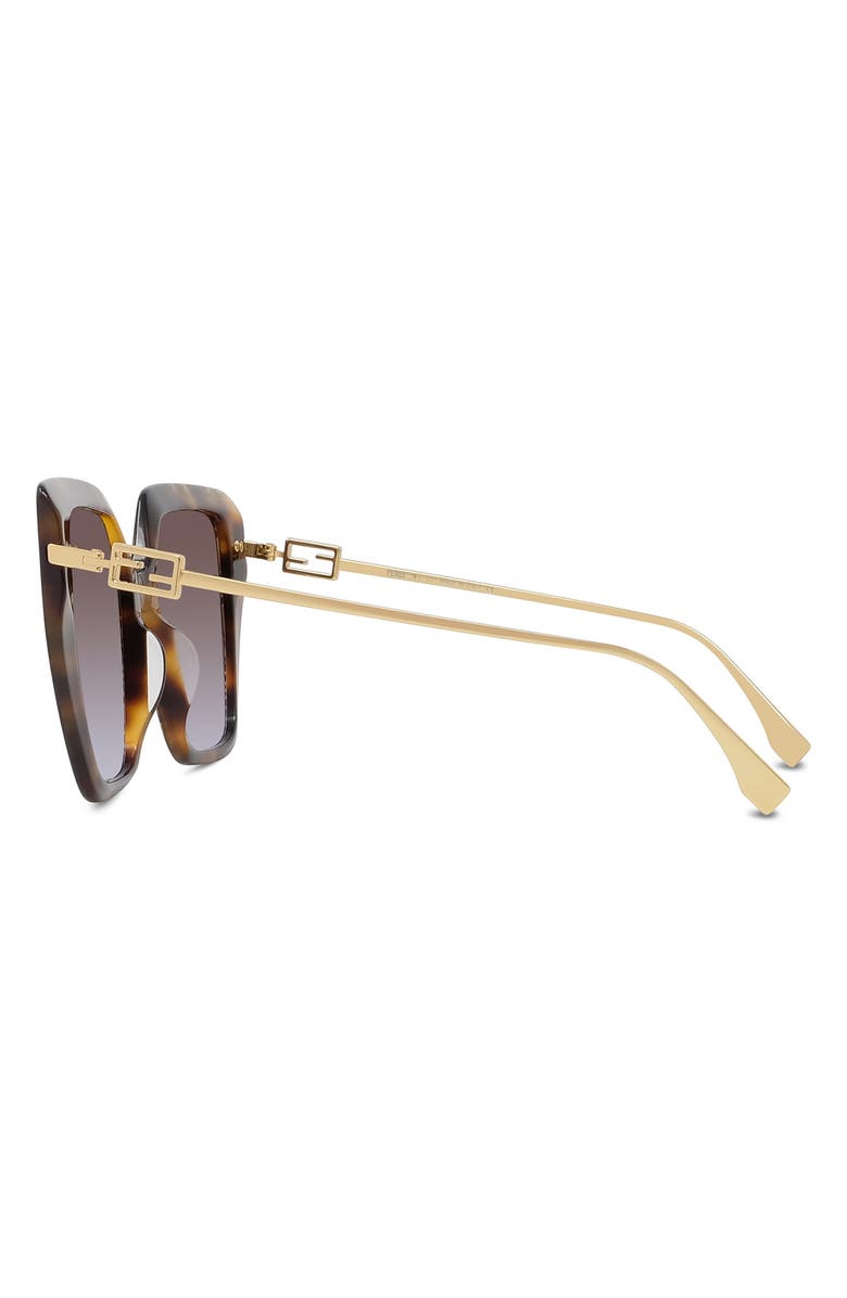 Fendi 'Fendi Baguette 55mm Butterfly Sunglasses, Alternate, color, Havana / Gradient Brown