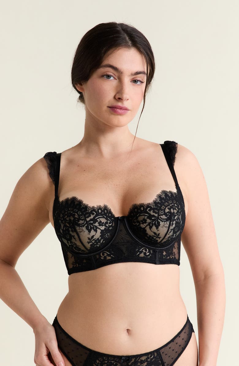 Etam Infini N° 9 Bustier Underwire Bra, Alternate, color, Black