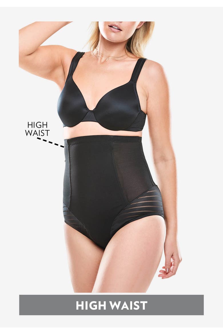 Shadow Stripe Shaper High-Waist Brief, Alternate, color, NUDE