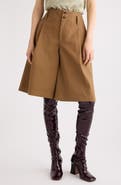 Chloé Garment Dye Organic Cotton Canvas Bermuda Shorts